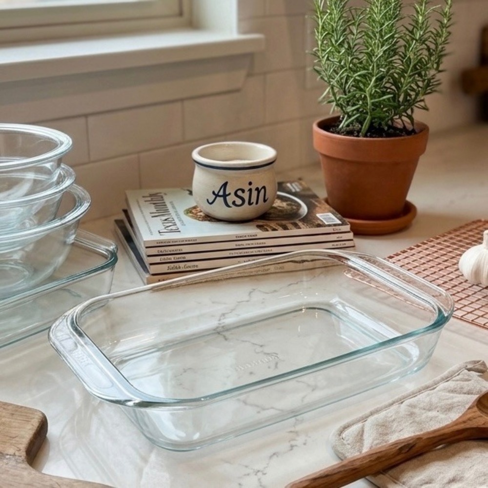 VTG Pyrex 3 Quart Clear Glass Oblong Baking Dish 9x13 2233 USA Made Easy Grip